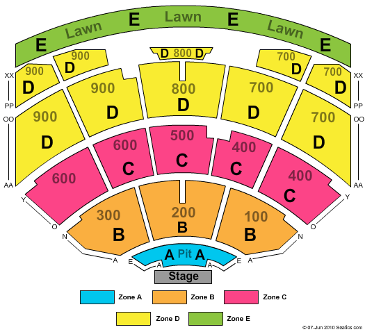Riverbend Music Center End Stage Zone Seating Chart